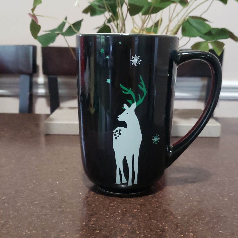 Davids Tea Nordic Mug Reindeer Stars Snowflakes Color Changing - Mug Only No Lid